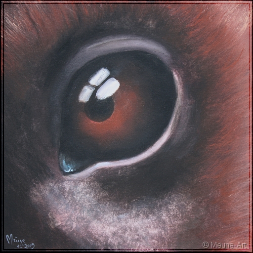 Augenblick eines roten Bruellaffen Acryl auf Leinwand;
30 x 30 cm